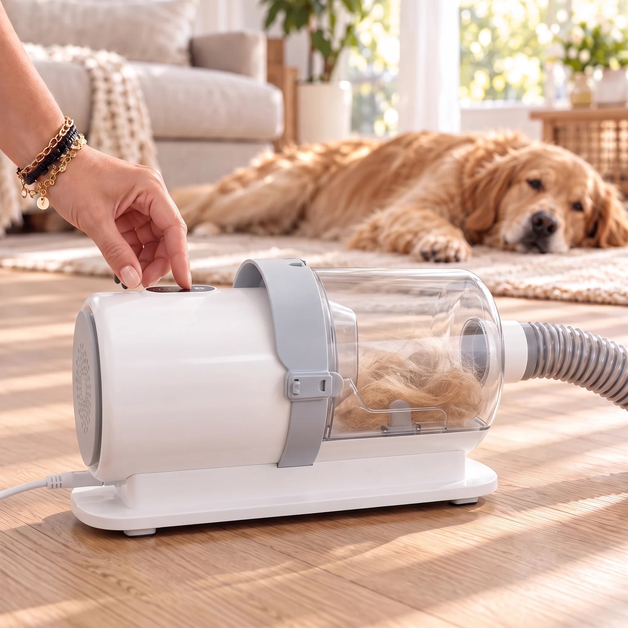 Pressing the Leepwa™ suction button